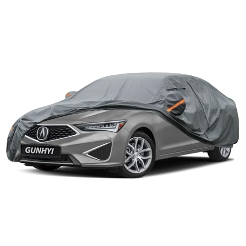 Image of GUNHYI Premium Car Cover Custom Fit Acura ILX, 16 Layers Heavy Duty Car Cover Waterproof All Weather with Zipper Door for Sun Rain Snow Dust Uv Protection