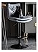 Sgabello Girevole Regolabile con Schienale, Sgabello da bar da bancone in ecopelle, Sedia da bar con base in metallo per Pub Cafe Dining, Supporta 150 kg, Grigio, 1 sgabello