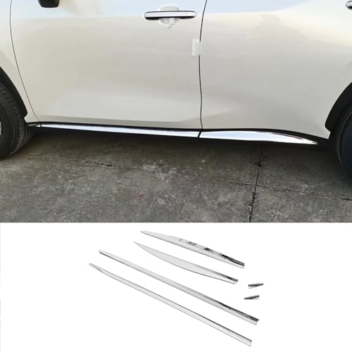 ZUNEIGUNG レクサス新型 NX250/NX350/NX350h/NX450h+ 20系 に適合ドア アウター アンダー モール トリム サイドスカート ガーニッシュLEXUS NX 専用設計外装 パーツ アクセサリー304 ステンレス6枚【 鏡面仕
