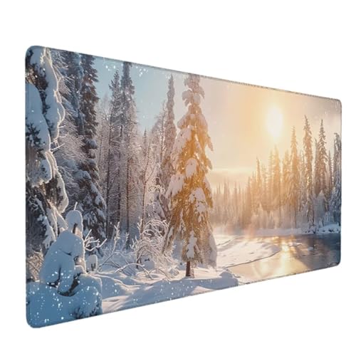 XXL Speed Gaming Mauspad 70 x 30cm - XXL Mousepad - Tischunterlage Large Size - verbessert Präzision und Geschwindigkeit Schreibtischunterlage Geschenk Home Office (Schwarz Schnee) Ergonomisches Z-WD