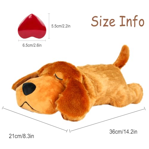 vocheer Puppy Heartbeat Toy, Dog Anxiety Relief Calming Aid Puppy Heartbeat Stuffed Animal Behavioral Training Sleep Aid Comfort Soother Plush Toy for Puppies Dogs Cats, Dark Brown - Image 7
