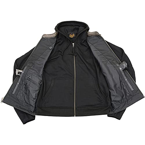 Image of Milwaukee Leather Men's Leather Motorcycle Vest w /Hoodie