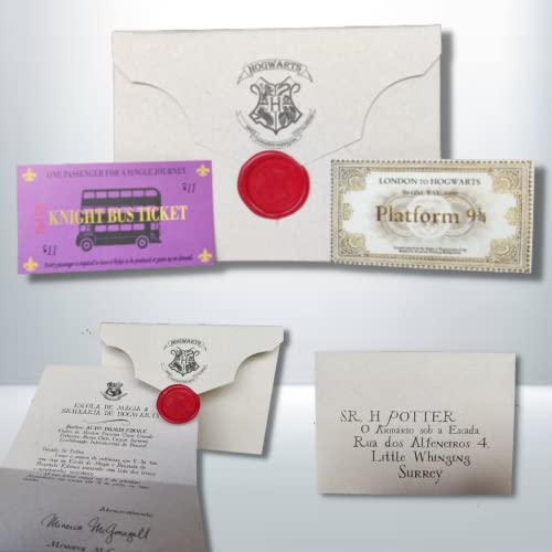 Kit Harry Potter - Mapa do Maroto, Carta Hogwarts e Colar Pomo de Ouro