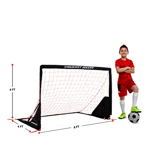 Rukket Portable Soccer Goal, Kids Youth Practice Foldable/Pop Up Soccer Net (6X4Ft) #TOP1
