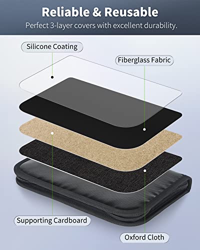 يونيكلف حافظة مفاتيح مع سحاب، كتاب مفاتيح مقاوم للماء والحريق، كتاب تخزين مفاتيح محمول، اسود، 24 شلوسيلانهانجر، 24 حلقة مفاتيح