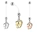 Lot 3 Piercings Nombril Grossesse Pieds bébé PAWLINA