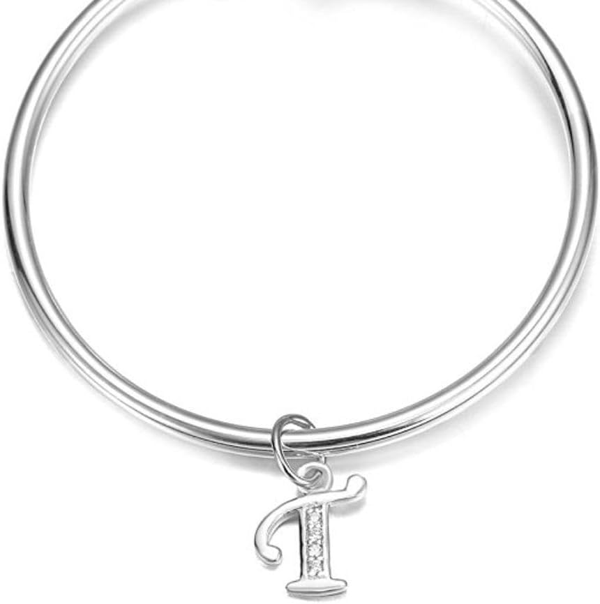Adabele Real Sparkle Sterling Silver A-Z 26 Alphabet Block Letter Charm