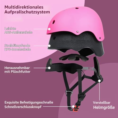 XJD Fahrradhelm für Kinder, Verstellbare Kinderhelm Skaterhelm Kinder Helm für Fahrrad Skateboard Scooter Roller Kinderfahrradhelm für 3-13… – Ansicht 6