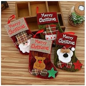 4 Pcs Christmas Stockings Decoration Christmas Hanging Socks Set Suitable for Christmas Tree Ornament Items