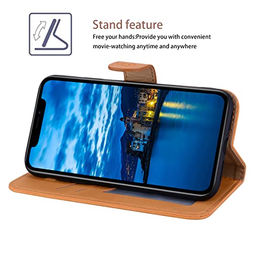 Bartern Flip Case for iPhone X/iPhone XS,Cute Elephant PU Leather Folio Flip Wallet Phone Case Cover with Card Holder Magnetic Closure and Stand Feature for iPhone X/XS,Yellow - Image 4