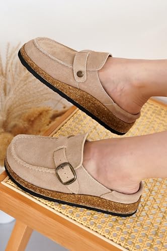 Image of Project Cloud 100% Genuine Leather Moccasin Style Clogs for Women - Memory Foam and Water Resistant Mules Slip On Non-Slip and Durable Clogs Casual Shoes for Women Footwear (Carline)