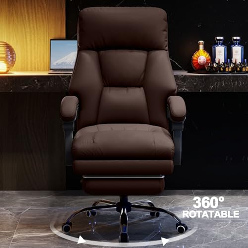 Image of Office Chair with Leg Rest Executive Desk Chairs with Wheels High Back Computer Gaming Chairs Adjustable Reclining Ergonomic Work Chair for Home Office