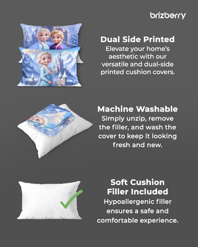 Image of Brizberry Baby Kids Toddler Pillow Cushion, for 3 Years to 8 Years, Super Soft Fabric | Princess, Animal & Cartoon Prints | 12x18 inches (Design 14)