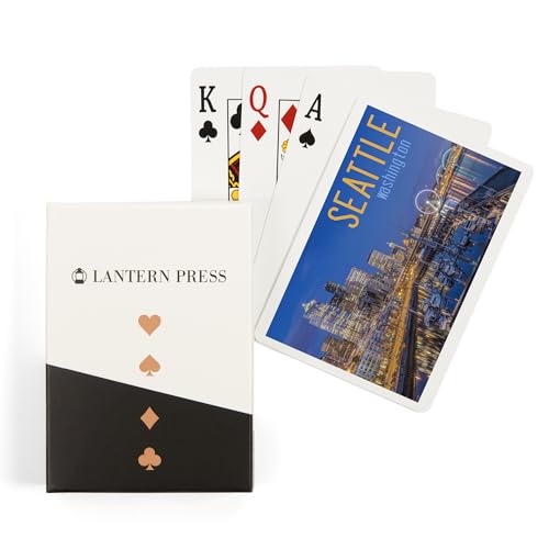 Lantern Press Seattle Washington, 52 naipes tamaño póker