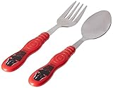Zak! Designs Easy Grip Flatware, Children's Spoon and Fork with Star Wars Graphics, BPA-free Plastic and Stainless Steel