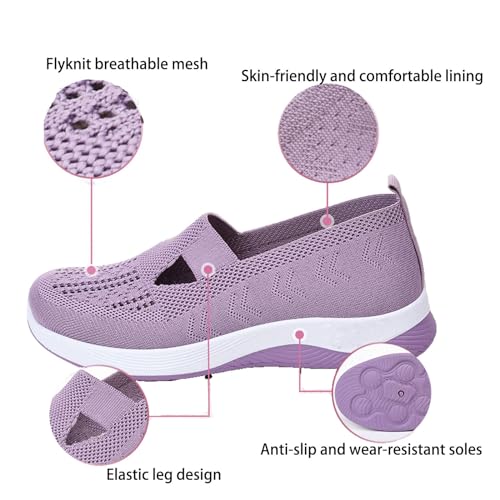 Women's Woven Orthopedic Breathable Soft Shoes Women Slip-On Arch Support Non-Slip Shoes Mesh Orthopedic Walking Shoes4