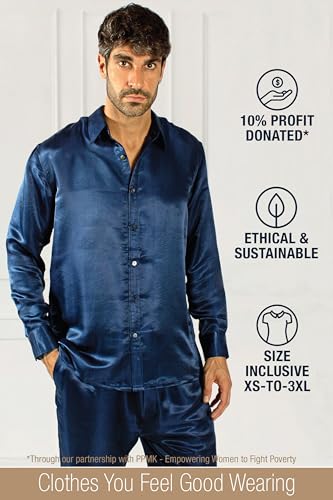 Luxury Artisan Silk Pajamas For Men, Pure Mulberry Silk 27 Momme Mens PJs3