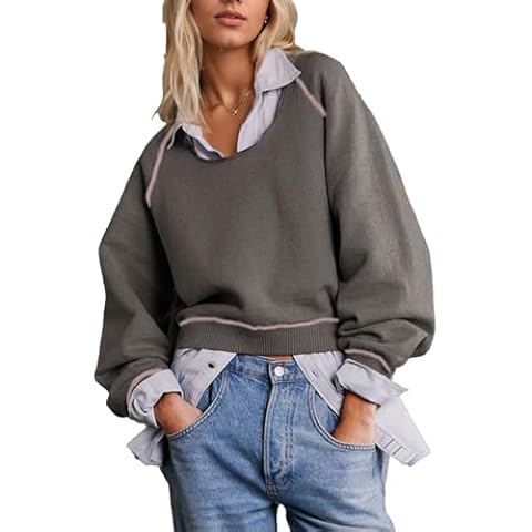 Ladyful Reversible Women's Casual Pullover Sweater Cover