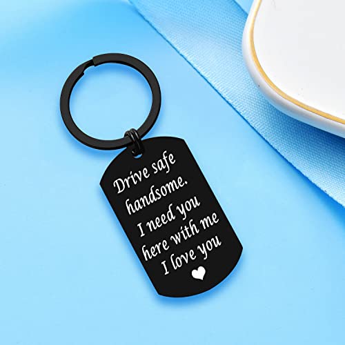 Nimteve Drive Safe Handsome Keychain Funny Gifts For Men Gifts For Him Key Ring Chain For Boyfriend Gifts From Girlfriend Husband Son Fathers Day Gift Valentines Day Gift Christmas Gifts Dad Gifts thumb #2