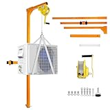 50Ft Air Conditioner Lifting Device, 600LBS Capacity Conditioner Lifting Tool Manual Winch, Powder-Coated Crane Bracket Orange Frame for High-Rise Apartment, Commercial Building