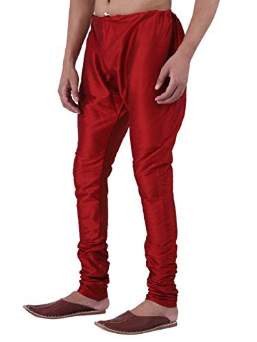 Image of HUZUR Men Pyjama,Churidar,Bottom wear,Silk Blend,Regular Fit,Wedding,Party,Festival,Family Funcation,White,Gold,Pajama