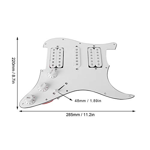 Electric Guitar Pickguard Humbucker with Pre-Wired HSH Pickup for Electric Guitar Replacement Parts (White), Playing Acc - Image 2