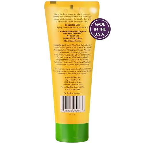 Lily Of The Desert Gelly Moisturizer - 99% Organic Aloe Vera Gel for Skin, After Sun Care with Aloe, Vitamin E Oil, and Vitamin C for Sunburn Relief, 4 Fl Oz - Image 3