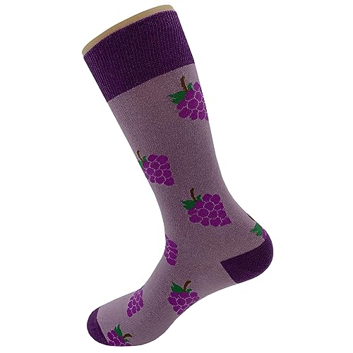 Grape Dress Socks Funny Novelty Crazy Fun Design Men Size 8-12 Cotton Casual Crew Colorful Funky Fancy Socks Gift for Men3