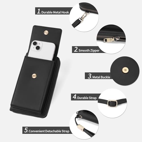 SENDEFN Small Crossbody Cell Phone Purse for Women Leather Cellphone Bags Wallet Purses with Multi Card Slots4