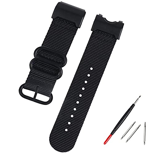 Lijinlan Replacement Nylon Band for Compatible with Casio G-Shock GWG-1000 Watch Series, Woven Strap Wristband for Gshock GWG-1000-1A/ GWG-1000GB-1A/ GWG-1000-1A3/ GWG-1000-1A9 (Black)