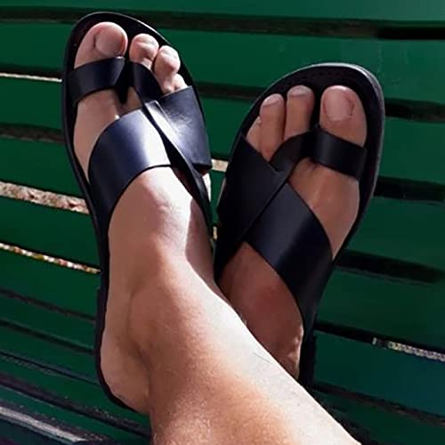 Mens Bunion Splints Flip Flops,Vintage Roman Comfort Orthopedic Sandals,Summer Lightweight Breathable Toe Corrector Slippers for Men,for Plantar Fasciitis3