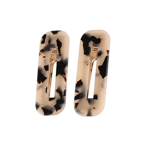 2 Pinzas de Pelo Estilo Vainilla con Estampado Leopardo miniatura 1