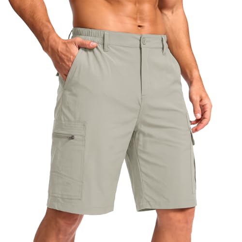 Image of Jessie Kidden Mens Cargo Shorts Expandable Waist Quick Dry Hiking Shorts