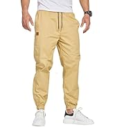 ZOXOZ Joggers for Men Tracksuit Bottoms Mens Cargo Trousers Work Trousers Men Drawstring with Poc...