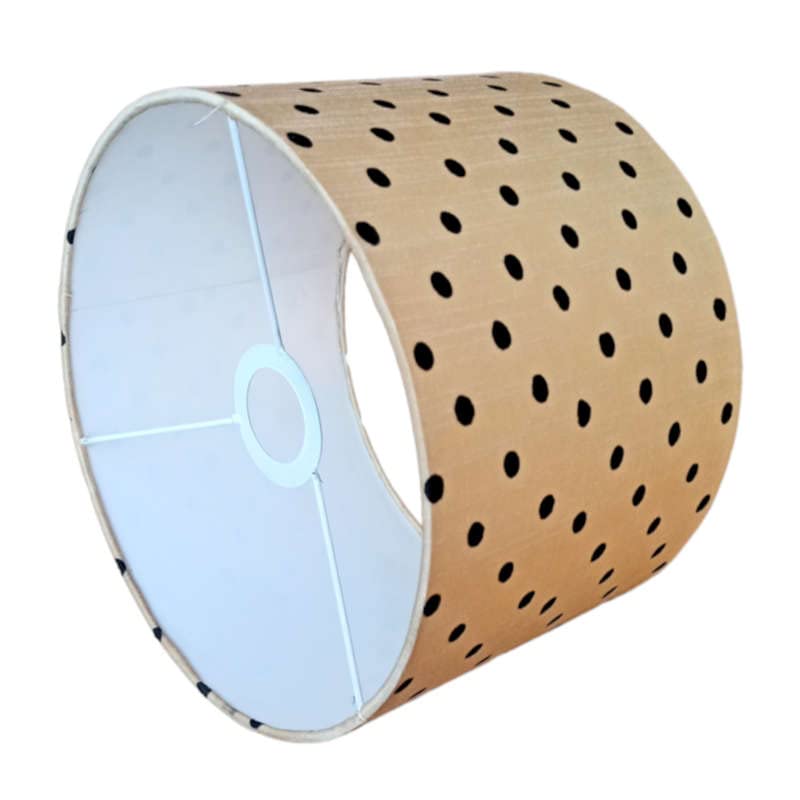 gorgeous hand block printed drum lamp shades (Small to Large size) | Best suited for living room and bed room table and floor lamps (12 in dia, Polka dot pattern)-image-48