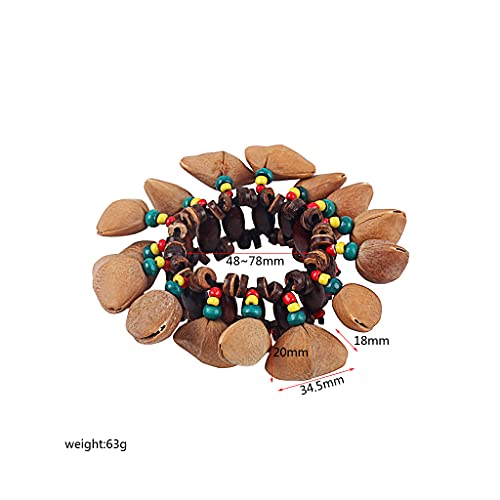 Alnicov African Tribal Style Nuts Shell Bracelet Handbell for Djembe African Drum Conga Percussion Accessories