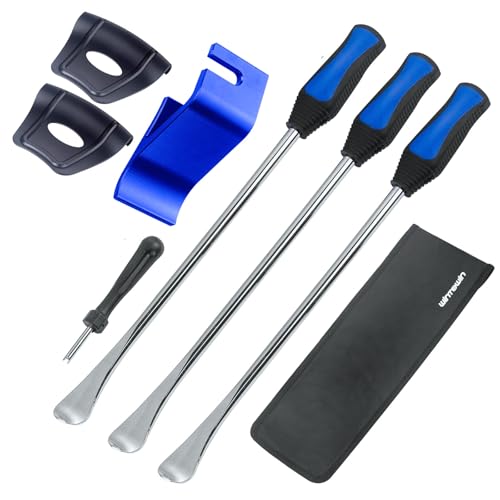 Image of Motorcycle Tire Spoon Kit Dirt Bike Lawn Mower Tire Changer Tire Removal Tool with Bag 3x14.5 inchTire Irons and 2 Rim Protector1 Tire Bead Holder Tool