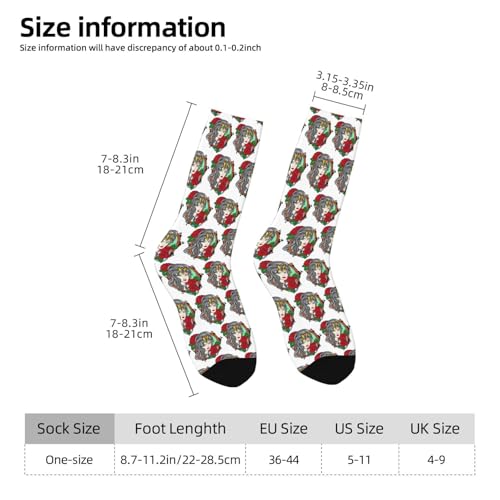 Roses and Girls Unisex socks Unique mid calf socks Outdoor casual sports sock White3