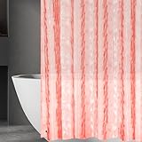 Ga-Geetopia EVA 3D Coral Pearl Water Cube Plastic Shower Curtain Liner - Premium Light Weight 72' x 72' Red Bathroom Shower Showroom Curtain Liner with Rustproof Metal Gromments and Weighted Magnet