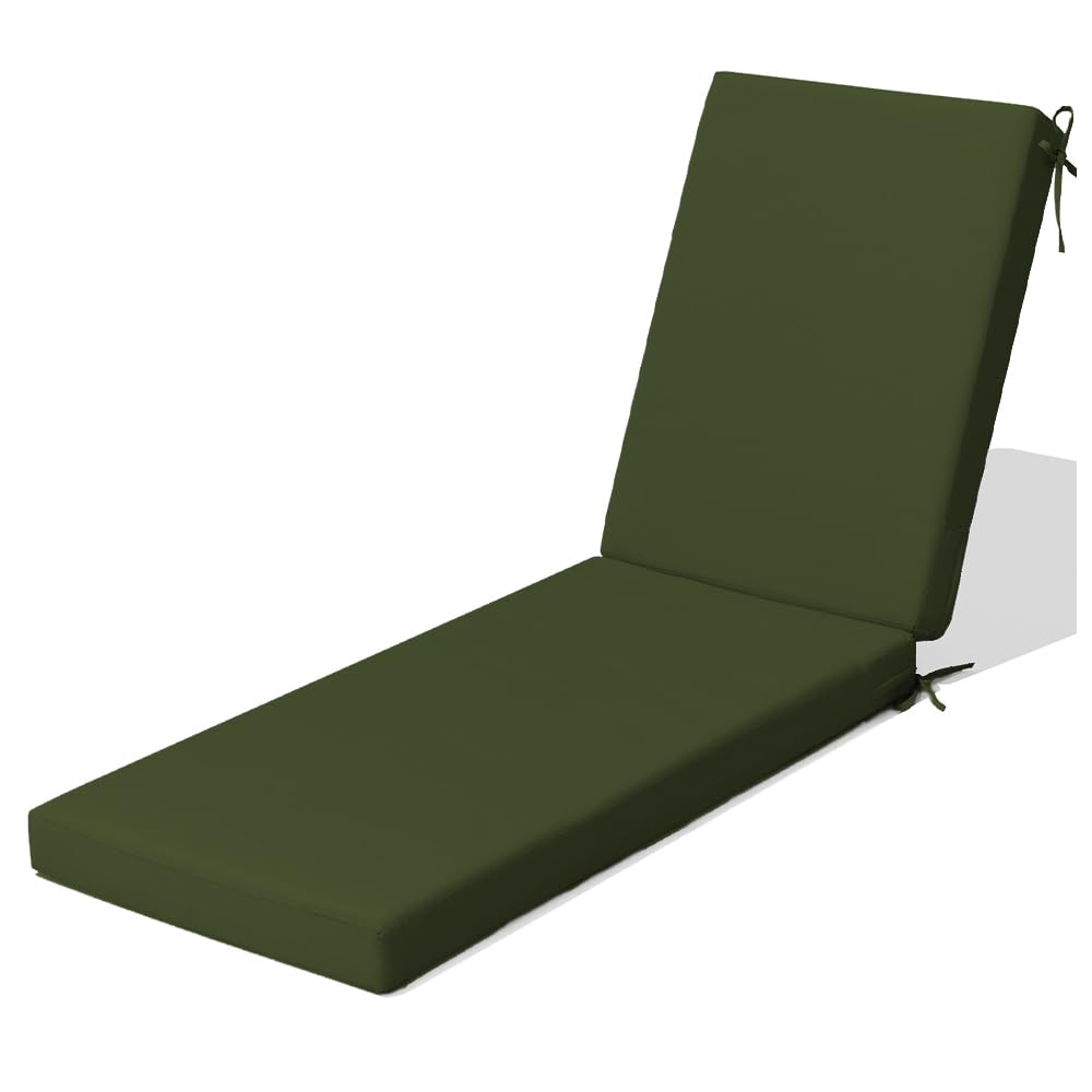 Almohadilla de jardín portátil resistente a la intemperie, 8 cm de grosor, para exteriores, con asiento ajustable y relajante para sol, color verde, 193 x 56 x 5 cm
