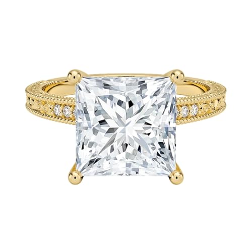 4 Ct IGI Certified Princess Cut Lab Grown Diamond Ring For Women
