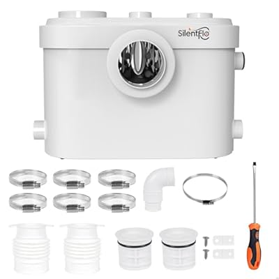 750W Macerator Pump, Advanced Grinding Upflush System, Macerating Toilet Sewerage Pump for Basement, Sink, Toilet, Laundry, Kitchen