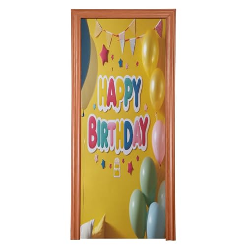 FLildon Birthday Theme Door Cover Decoration, Party Accessory Porch Decor for Festive Ornament Room Door Covers 32 x 79 Inch