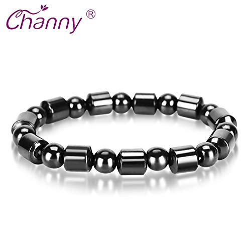 Channy Weight Loss Black Stone Magnetic Therapy Bracelet Health Care Biomagnetism Magnet Reduce Weight Hand Ornament Men Women :