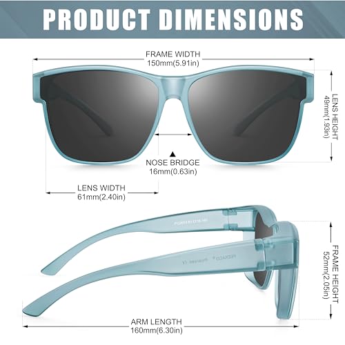 Image of Polarized Fit Over Sunglasses for Men Women, Oversized Square Sunglasses, UV400 Protection