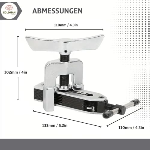 GOLDMAN SERVICE - Einstellbares Bördelwerkzeug für professionelle Klimaanlagen Kupferrohre - Exzentrischer Expander einstellbar - Klempnerwerkzeug 3/16-5/8 (5-16 mm)