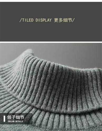 Men's High Collar Wool Sweater Men Thick Keep Warm Pullover Jumper Loose Knitted Sweater4