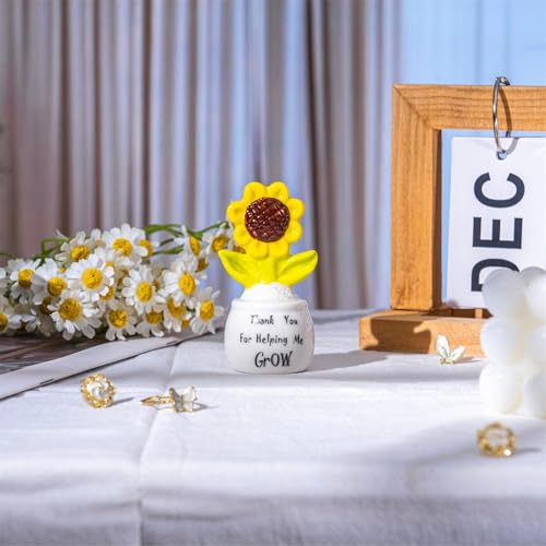 Figura decorativa girasol de cerámica para maestras miniatura 2
