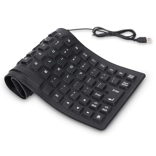 Agatige Teclado con Cable de 85 Teclas, Teclado de Silicona USB