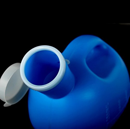 Dasiter Botella de orina masculina de 2000 ml con tapa, contenedor colector de orina, botella de orina móvil para incontinencia